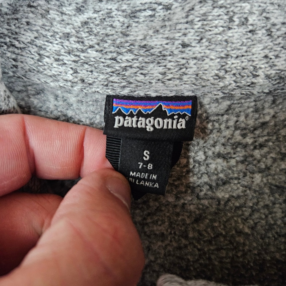 Patagonia Girls Sweater Coat White Grey Marled 65686 Size S 7-8 - Picture 4 of 8